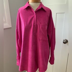 Zara oversized corduroy button down